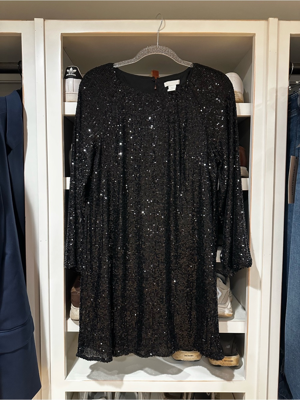 H&M Black Sequin Mini Dress